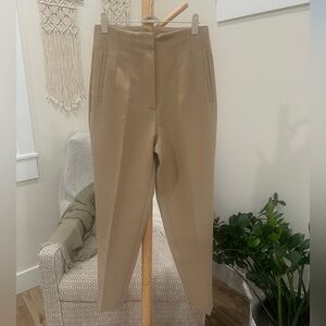 Zara High Rise Tailored Pants Taupe Straight Leg Women’s Medium